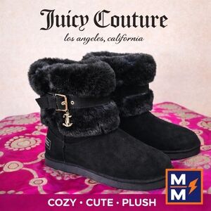 Juicy Couture Faux Fur Ankle Boots | Black | NWT | Women’s Size 9
